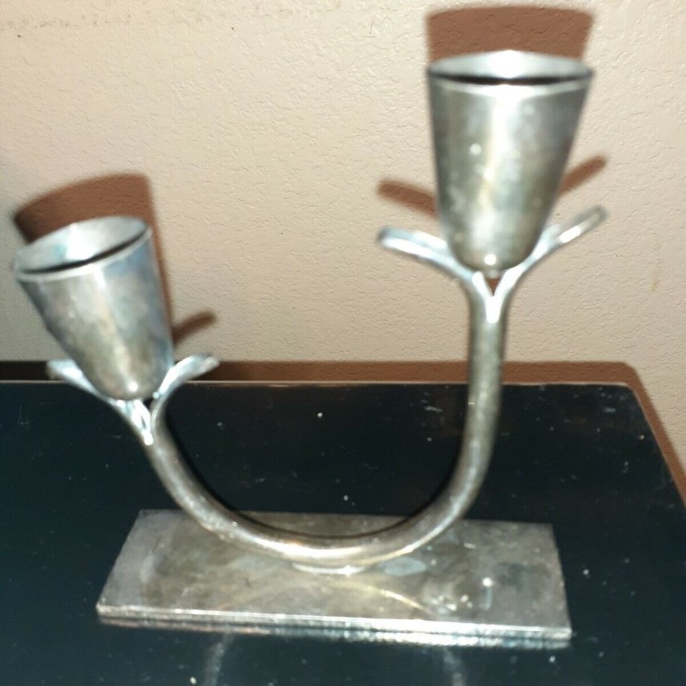 WM Rogers Tulip Double Candleholder